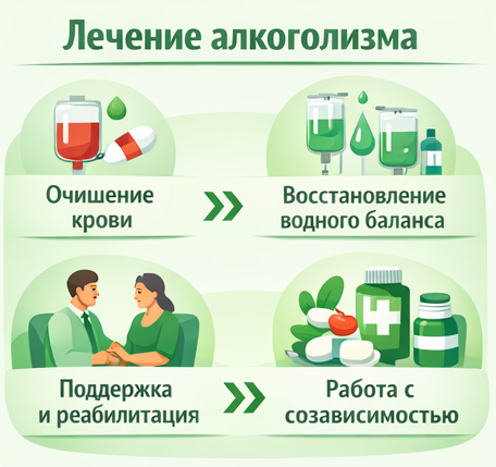 лечение алкоголизма в Бакале этапы